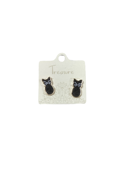 Treasure Halloween Black Cat Earings