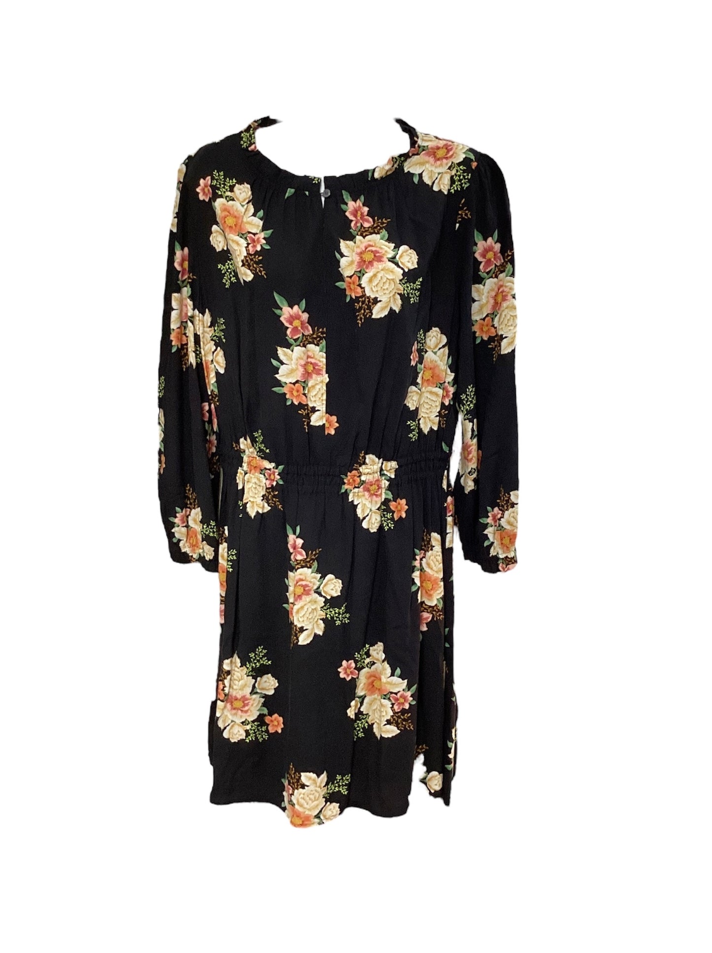 Loft Women's Dress Black Floral L