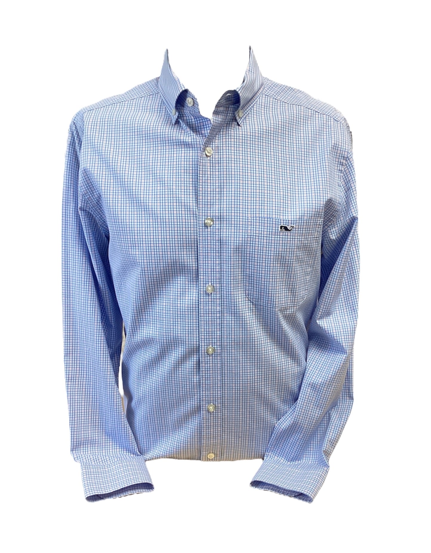 Vineyard Vines Mens Longsleeve Button-Down Shirt Blue S