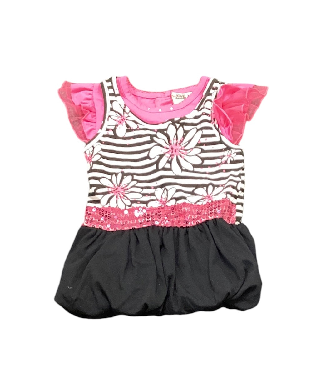 NWT Little Lass Pink & Black Dress 3T