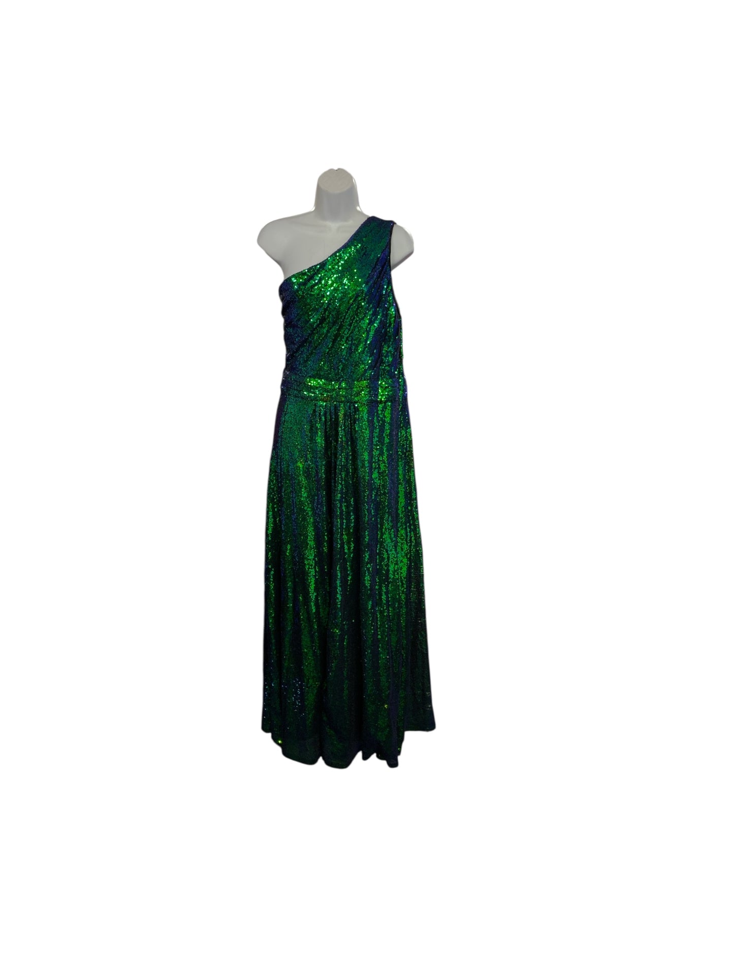 NWT Kate Kasin Women's Gown Emerald Sequin 18/XL