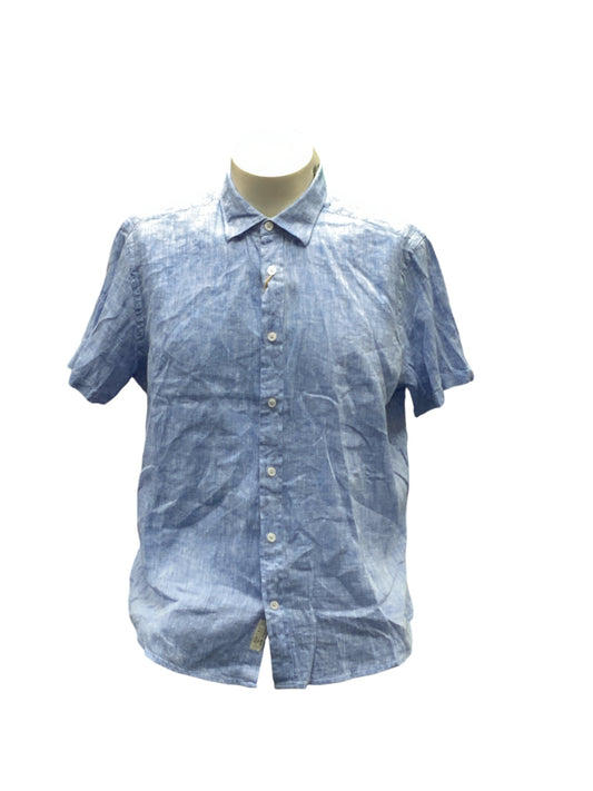 Heritage Report Men's Linen Shirt Blue L