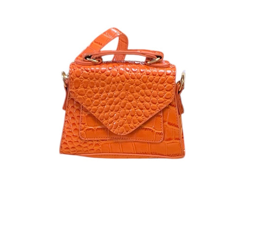 Orange Faux Animal Skin Purse