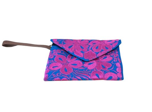 Pink Embroidered Envelope Purse