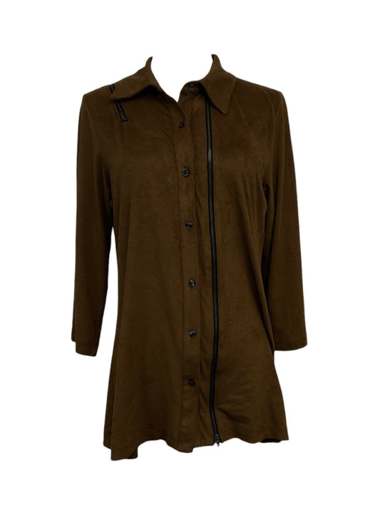 Boho Chic Women's Suede Shirt Brown S