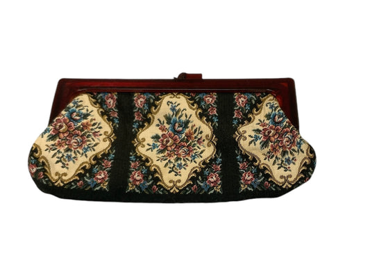 Black Floral Clutch