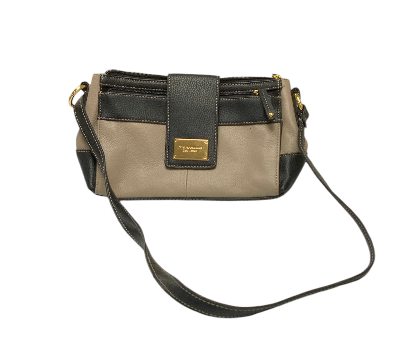 Tignanello Taupe and Black Purse