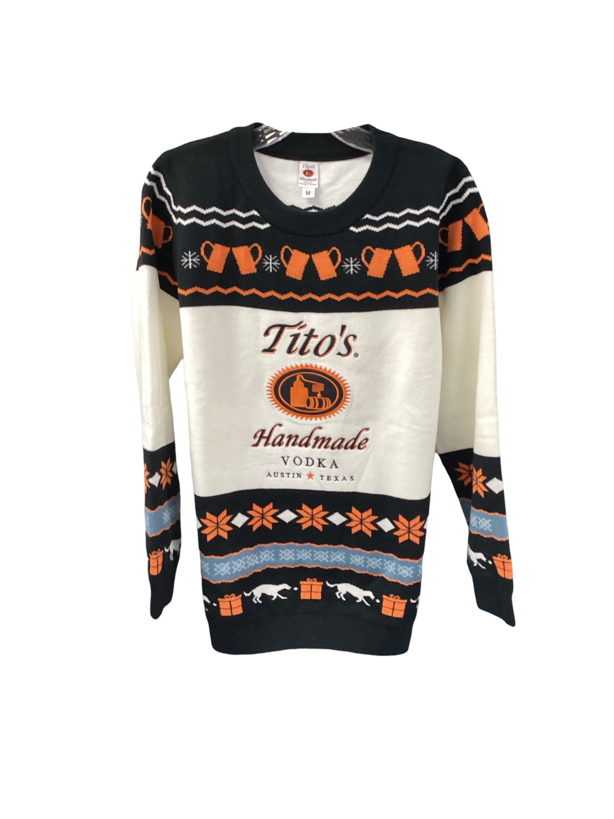 Titos Men's Sweater Black Orange M