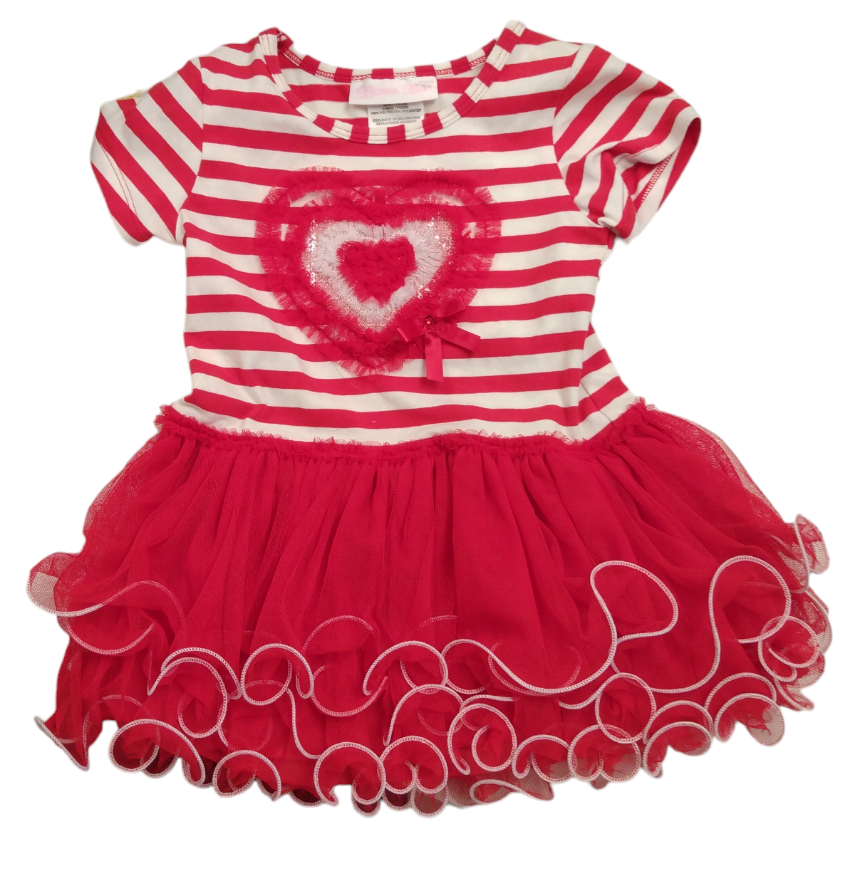 NWT Bonnie Baby Girls Red Stripe Dress 24m