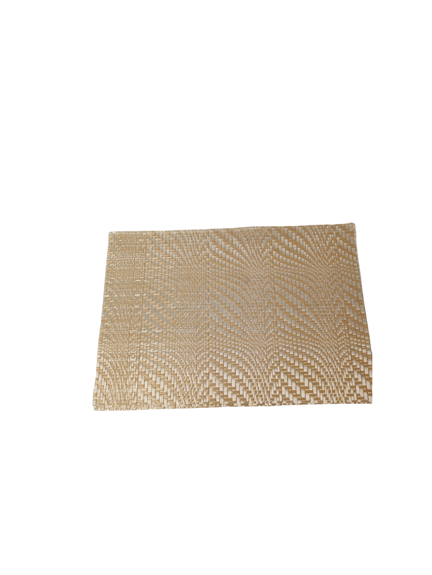 Woven Vinyl Placemats Tan/Silver