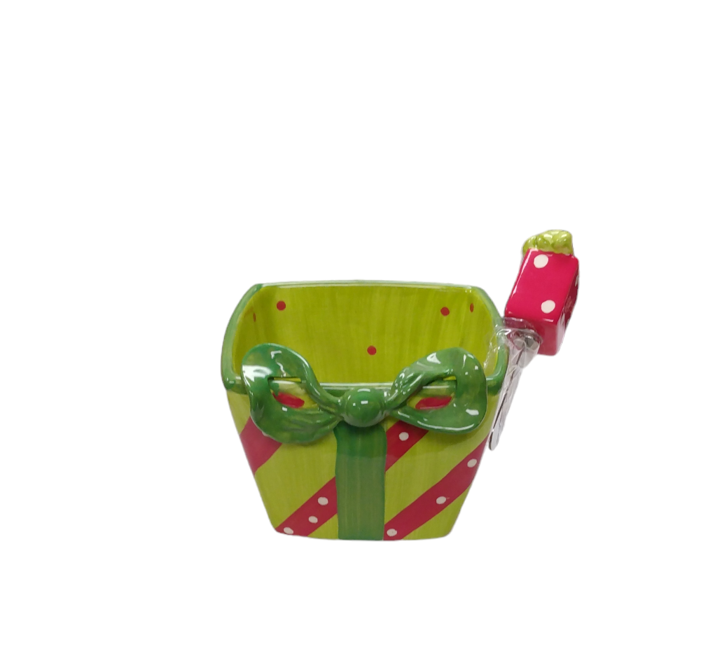 Becca Ribbon Bowl & Spreader Set Green