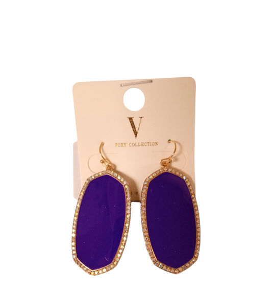 NWT V Foxy Collection Earrings Purple