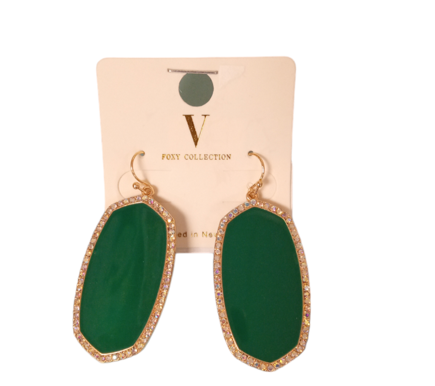 NWT V Foxy Collection Earrings Green