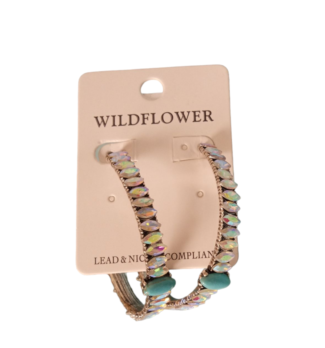 NWT Wildflower Rhinestone Hoops