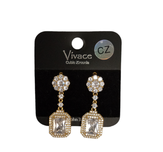 Vivace Emerald Cut Drop Earrings