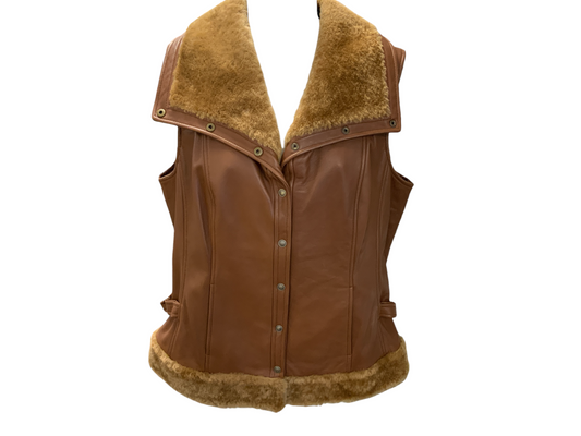 DANA BUCHMAN LEATHER VEST TAN 12