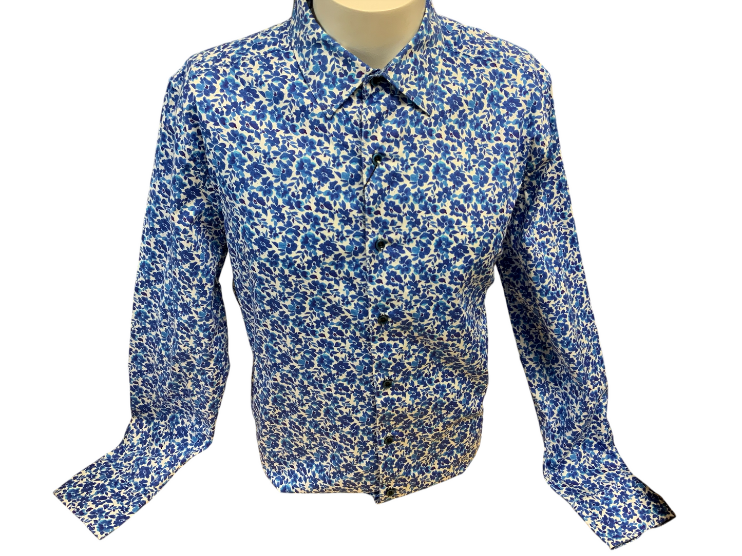 NWT Robert Graham Mens Shirt Blue Flowers L