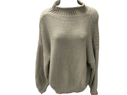 Women's Sweater Mock Gray L