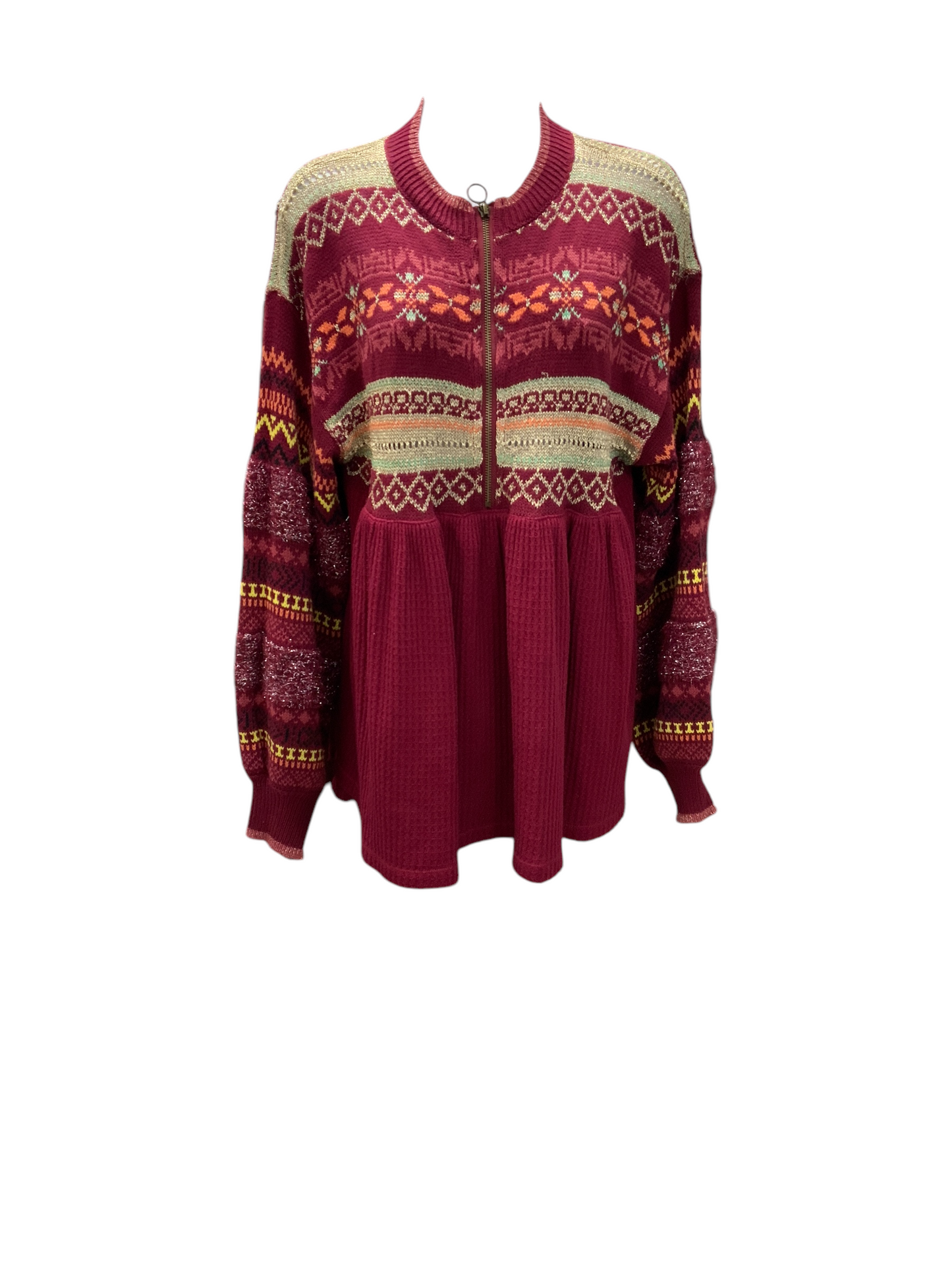 Free People Women's Sweater Maroon S