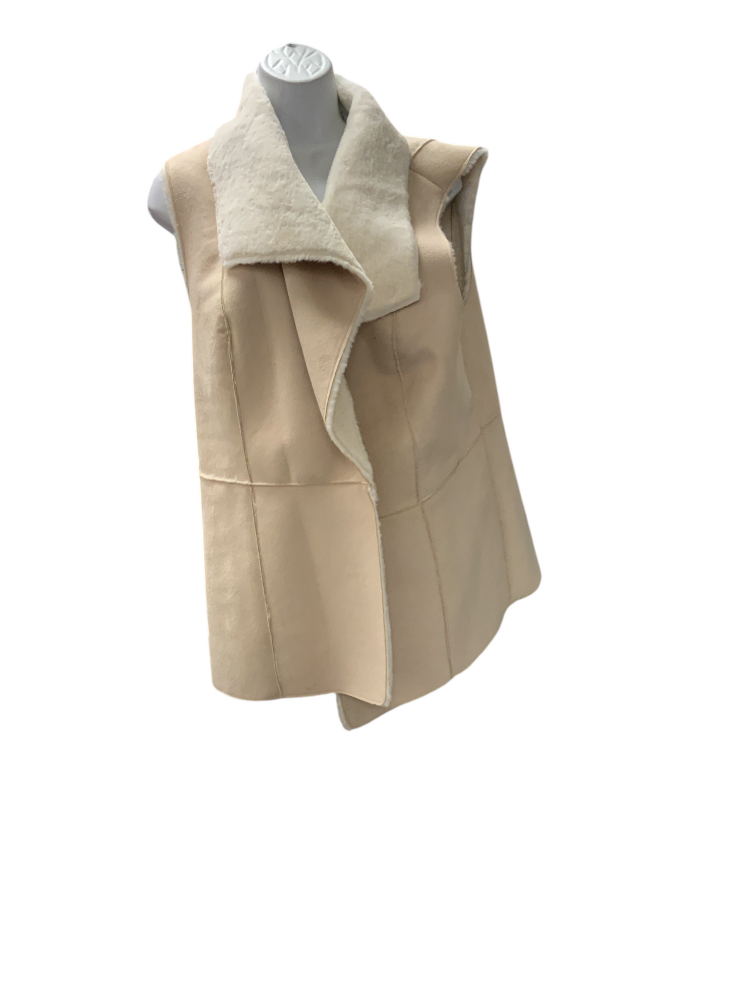 Chicos Women's Faux Suede Vest Sand 3=16