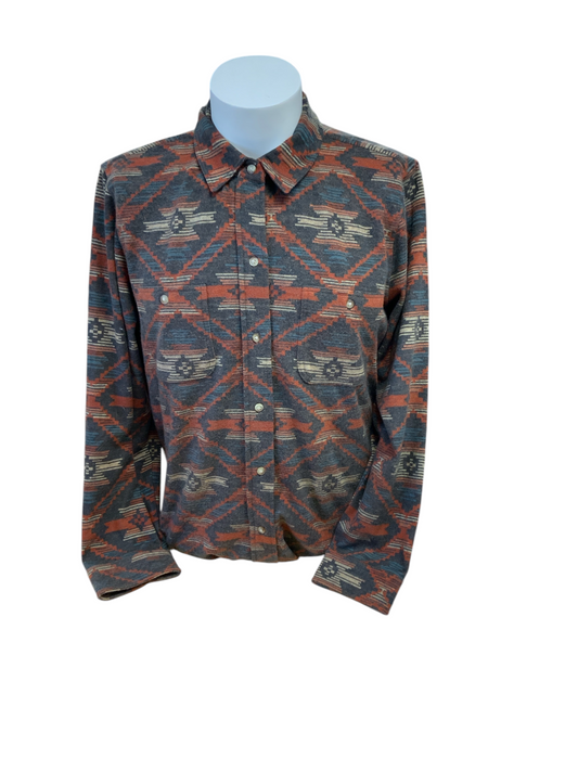 NWT Faherty Men's Shirt Rust Multi XL