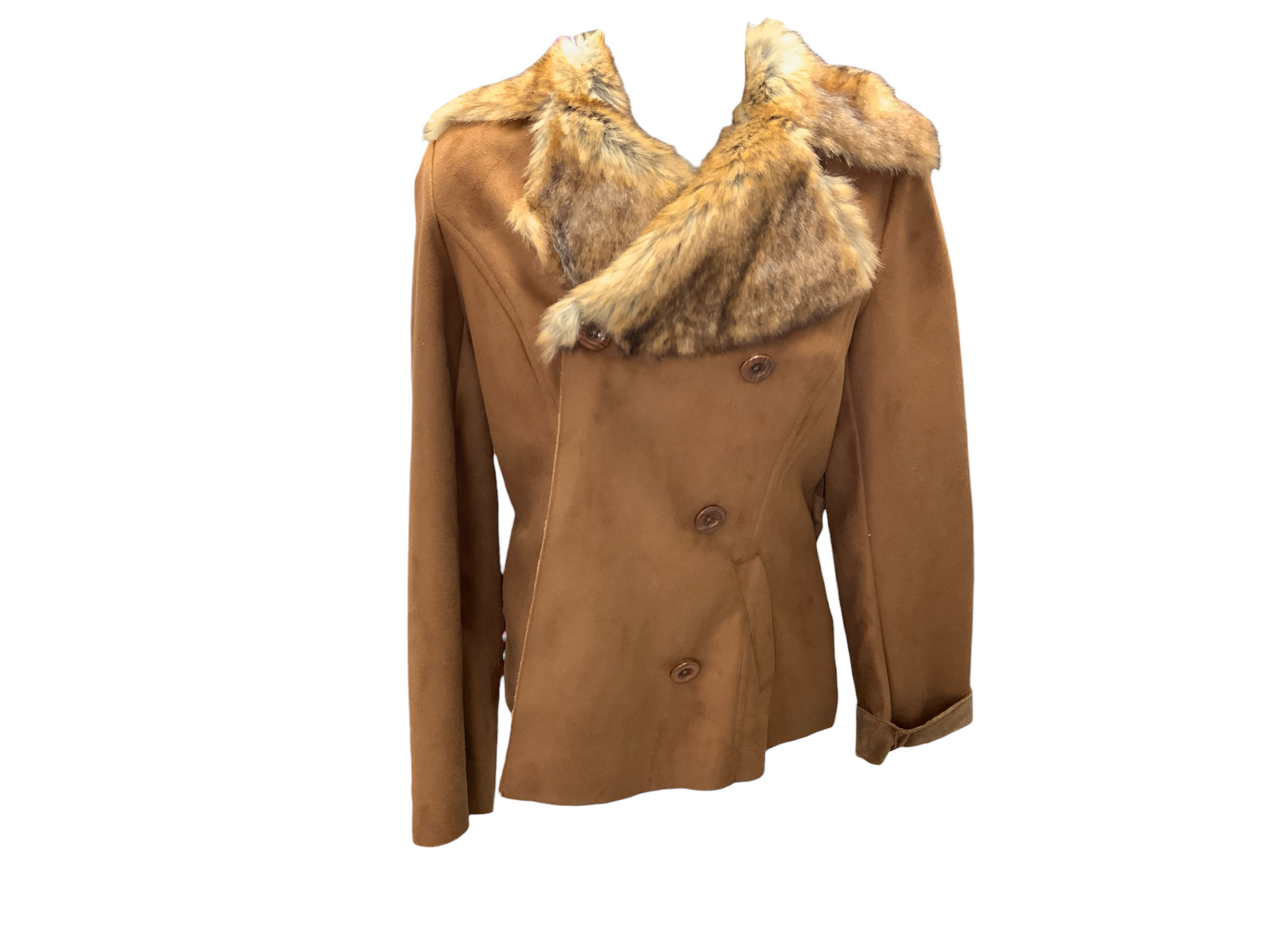 Chicos Faux Suede Fur Jacket 0=4