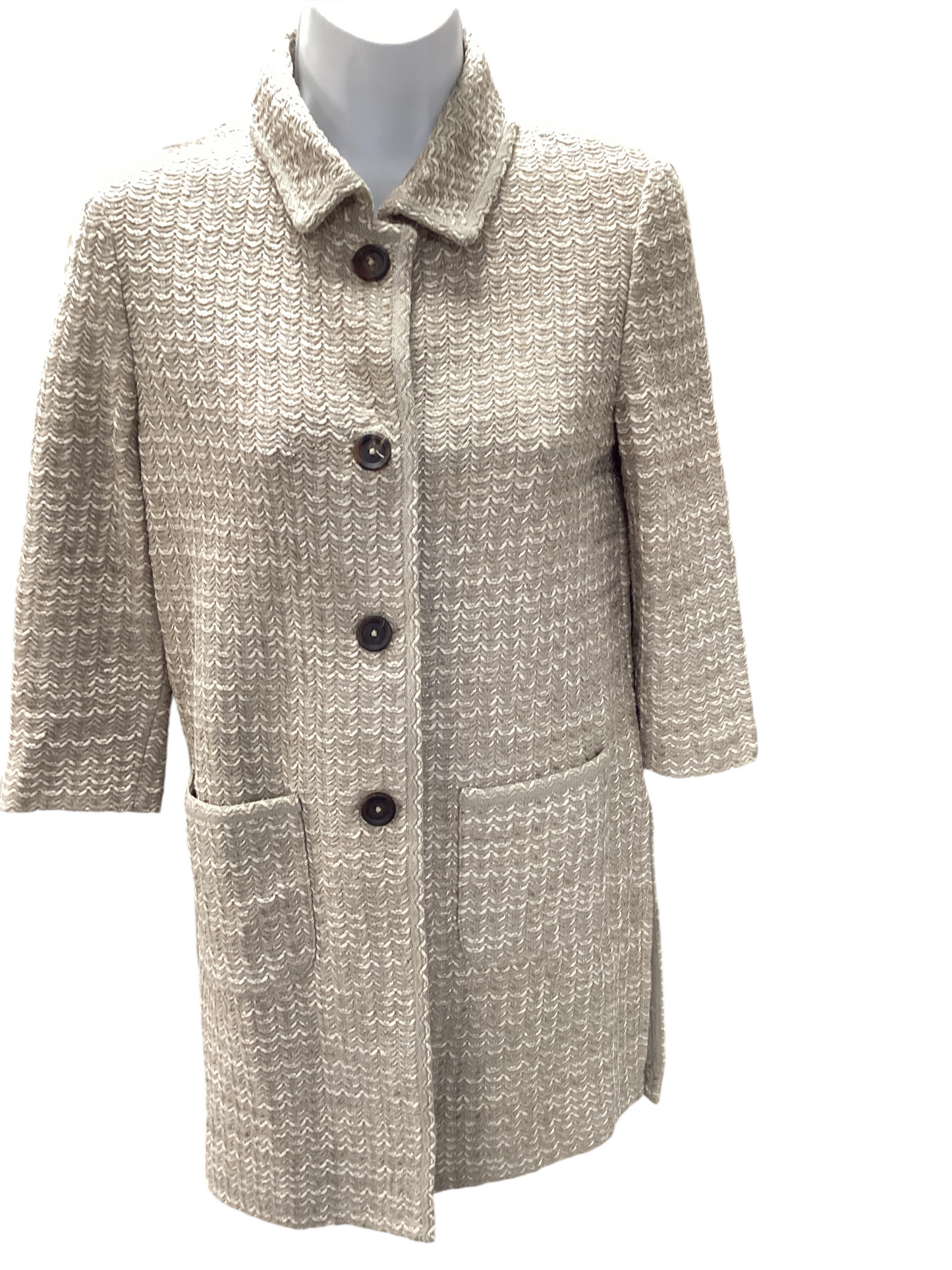 St John Women's Tweed Coat Champagne 0