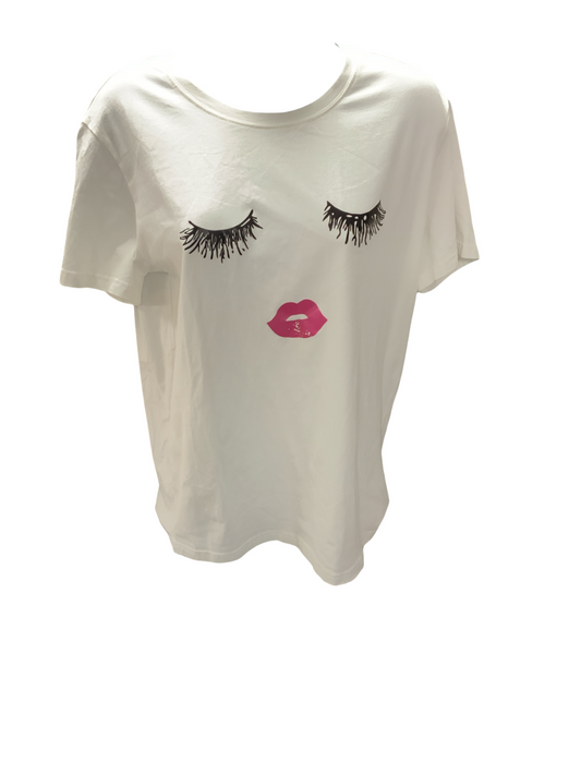 Y Women's Lash Lips Tee L