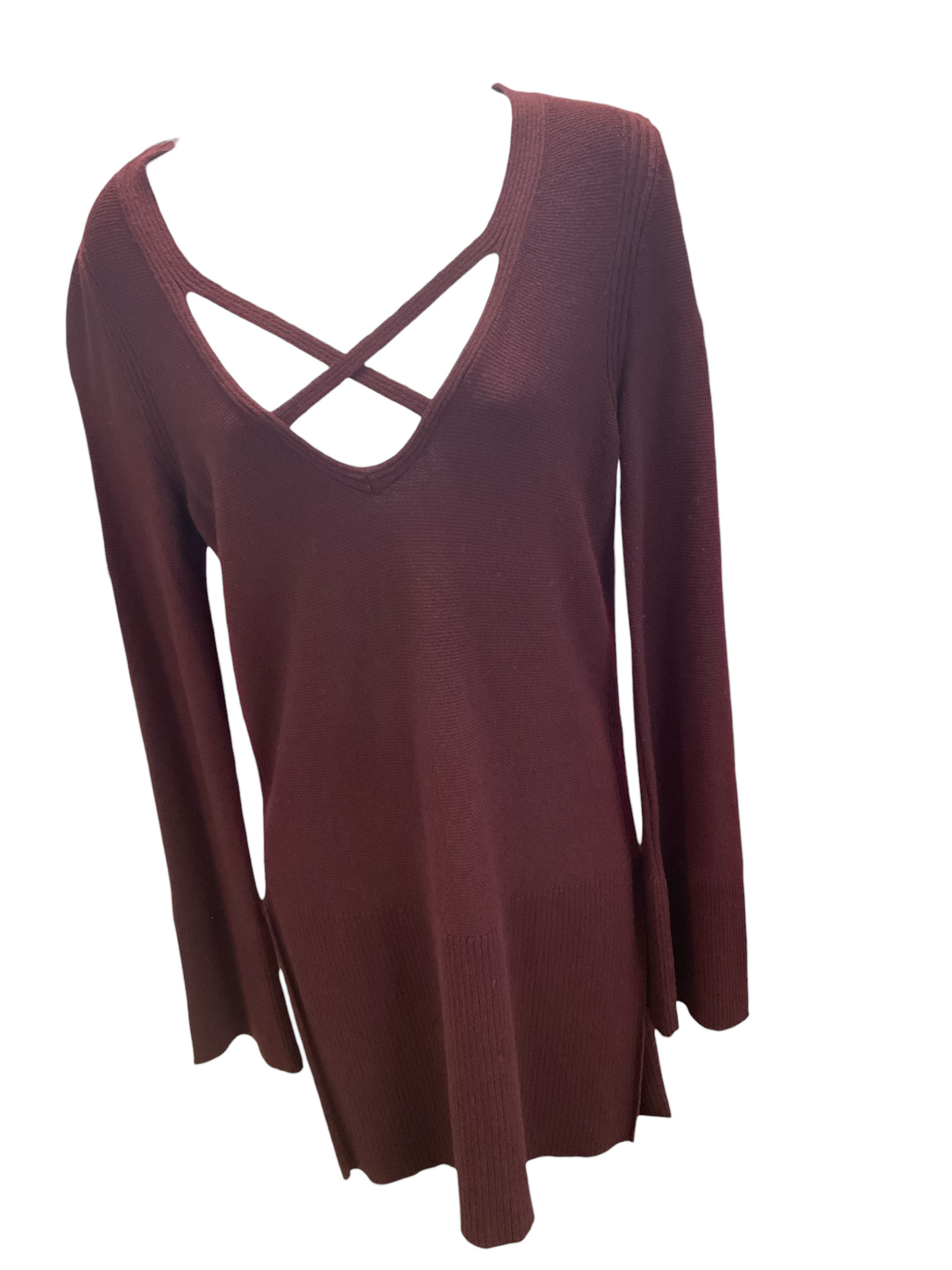 Free People Womans Maroon S