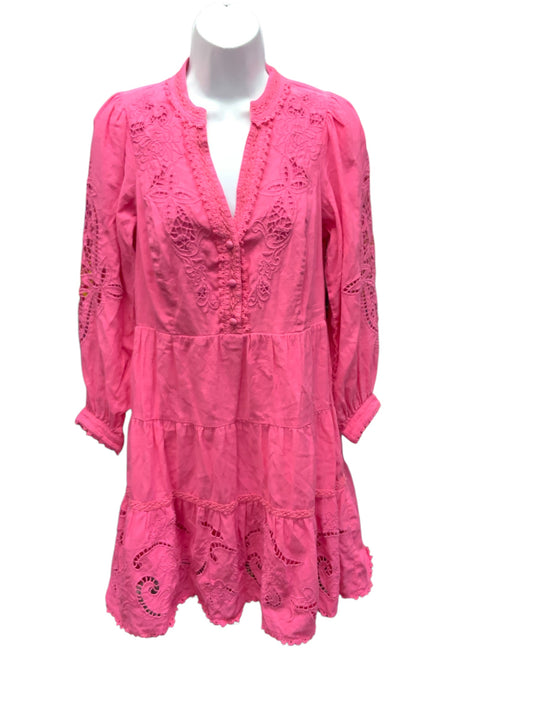 Hale Bob Women's Embroidered Dress Pink S