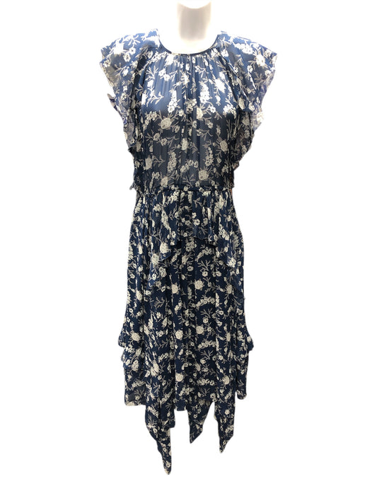 Ulla Johnson Women's Silk Dress Navy 6