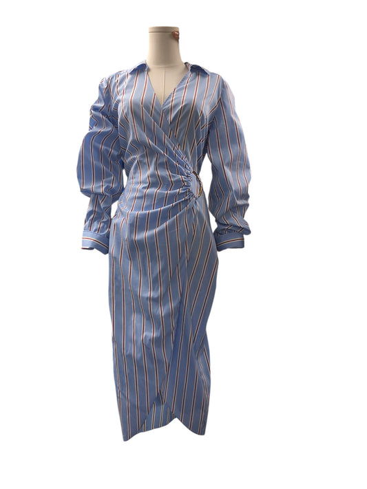 Veronica Beard Stripe Wrap Dress Sky 6