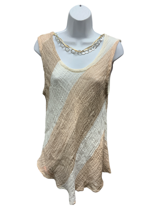 NWT Marilu Women's Linen Blouse Oat L