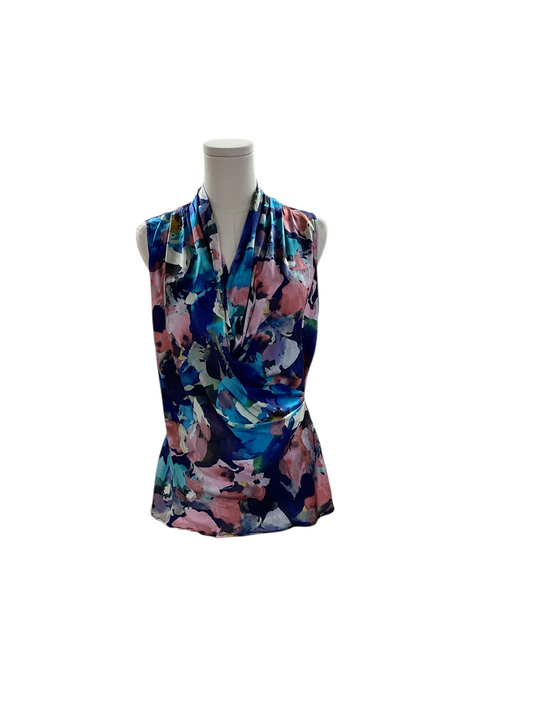 St John Women's Silk Blouse Navy S