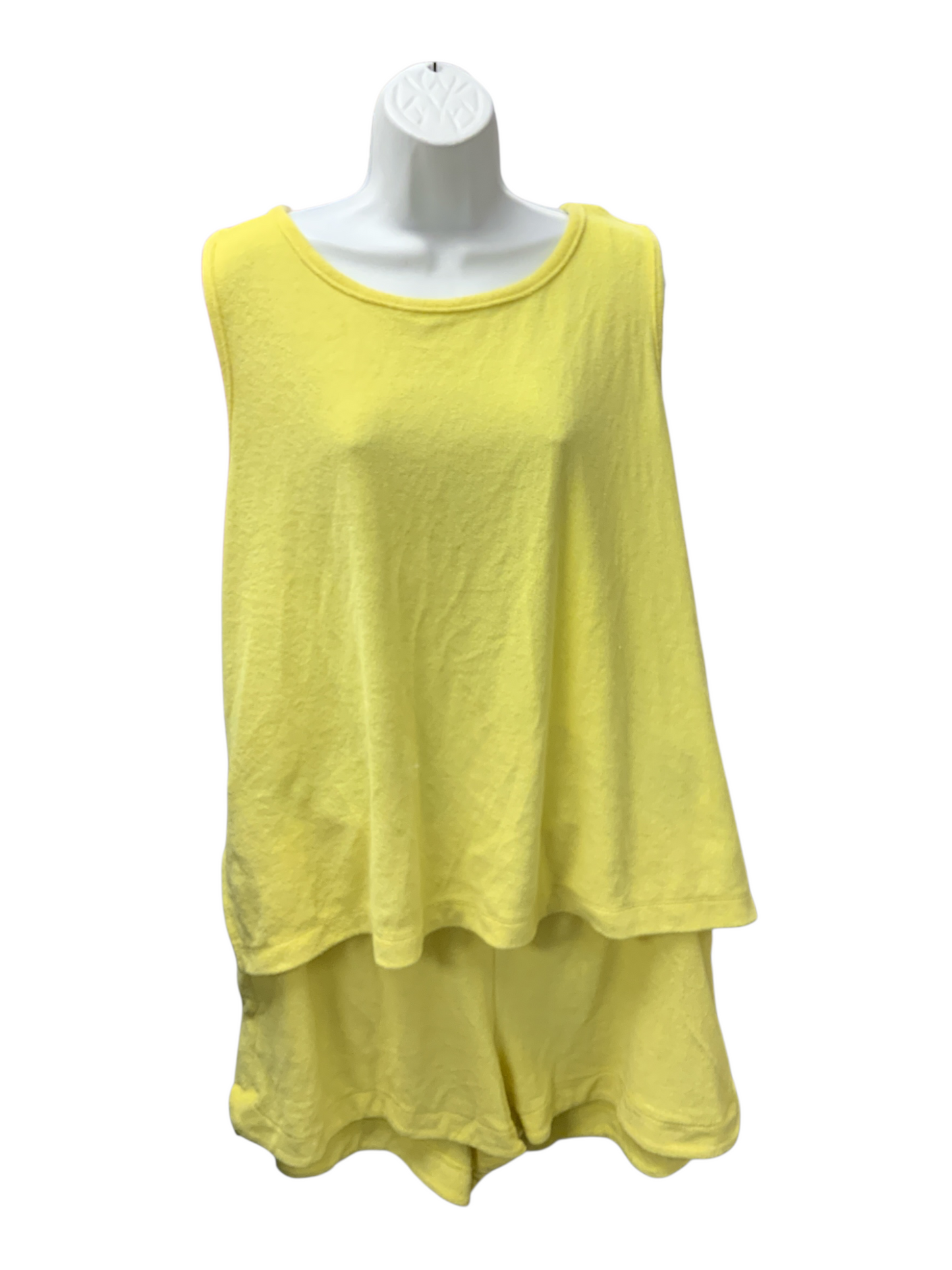 A New Day Women's Terry 2pc Short Lemon 2X