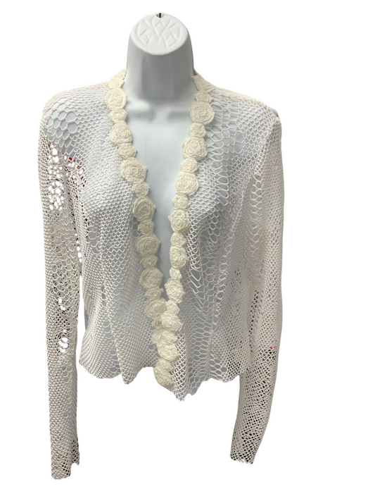 Elana Kattan Women's Net Sweater White M