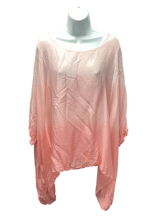 Women's Silk Ombre Blouse Pink XL