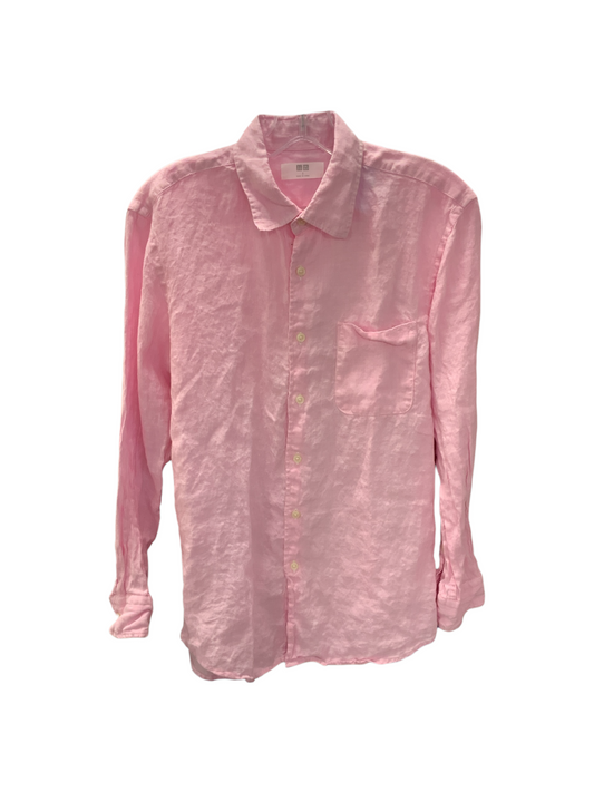 Uniqlo Men's Linen Shirt Pink S