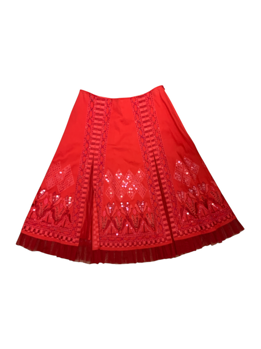 Basil & Maude Women's Skirt Red 2