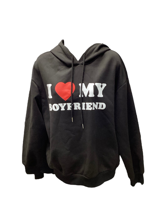 Shein Jr I Love My Boyfriend Hood Black M