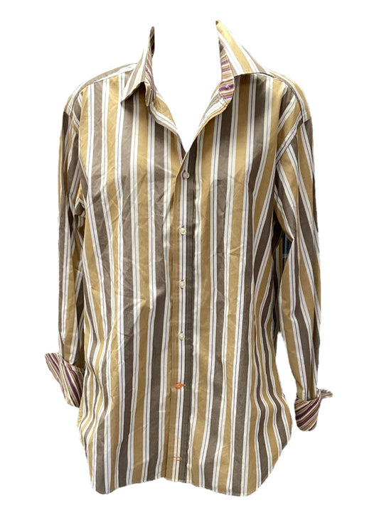 Thomas Dean Men's Shirt Gold Brown M
