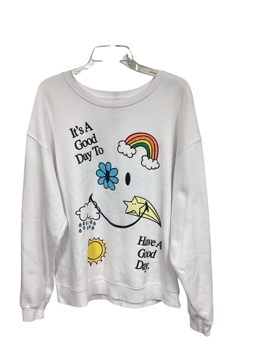 Smiley Men's Good Day Sweatshirt White Multi L