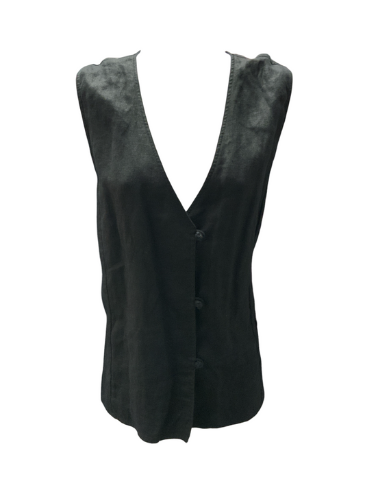Women's Linen Vest Black 2X