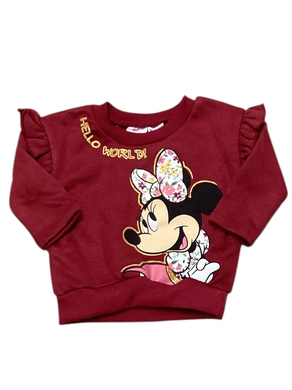 Minnie Mouse Girls Maroon Sweatshirt 12M