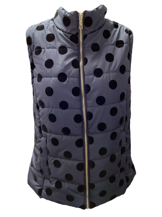 NWT Kenneth Cole Women's Puffer Vest Navy Dot L