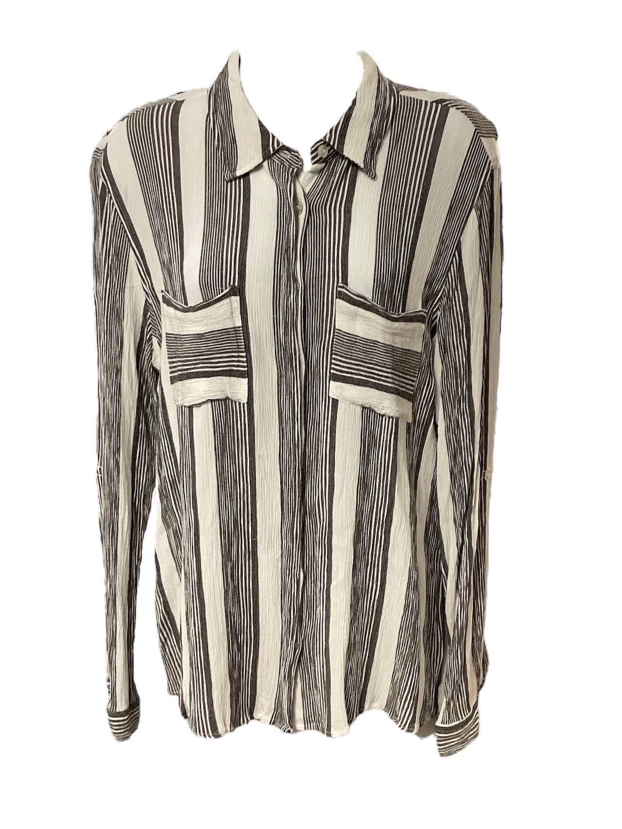 Hippie Rose Jr Blouse Black Stripe L