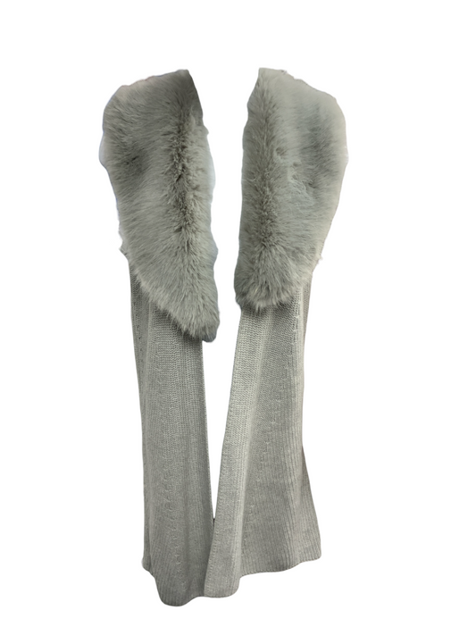 Talbots Women's Faux Fur Sweater Vest Dove XS