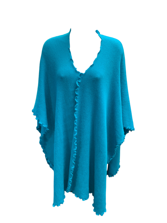 Fashion Forum Women's Alpaca Blend Cape Turq O/S