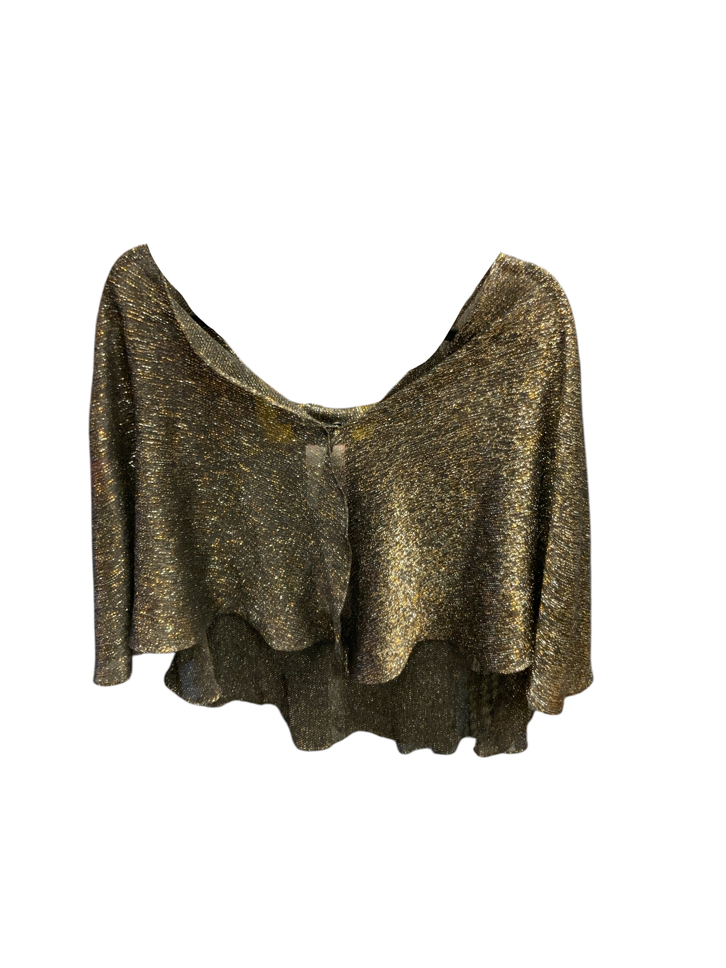 NWT Ignite Evenings Women's Gold Shrug/Capelet Gold Black S/M