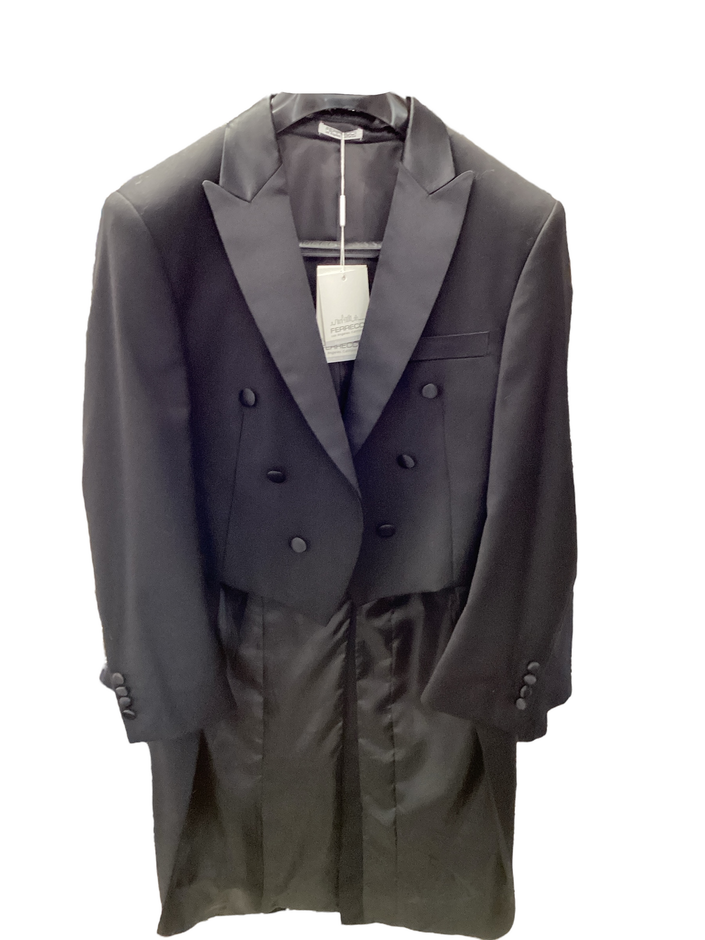 NWT Ferrecci Men's 2pc Tux Tails Black 38S/32